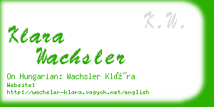 klara wachsler business card